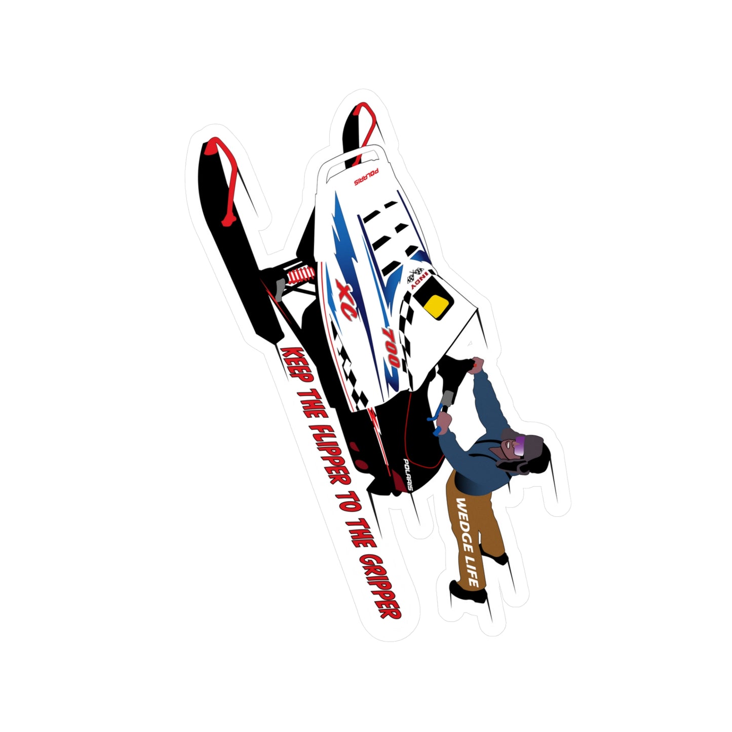 XC Flipper to The Gripper Kiss-Cut Vinyl Decals