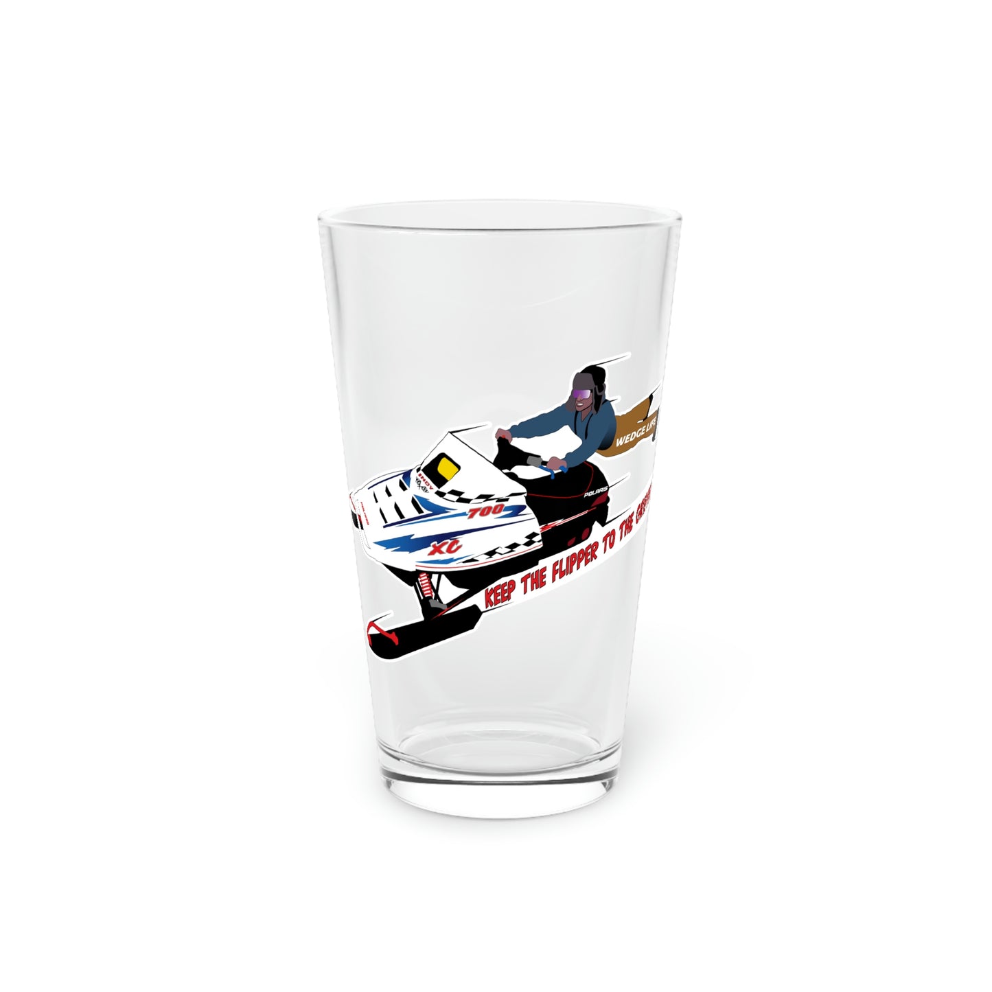 Flipper to the Gripper Glass Pint