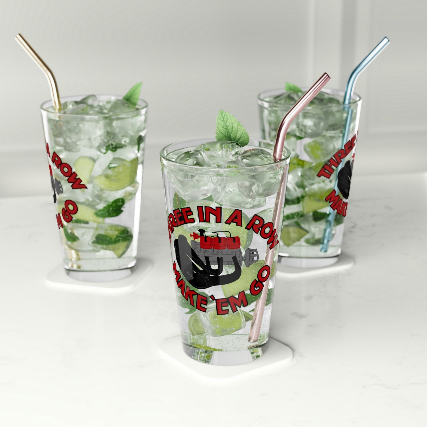 3 In A Row Pint Glass