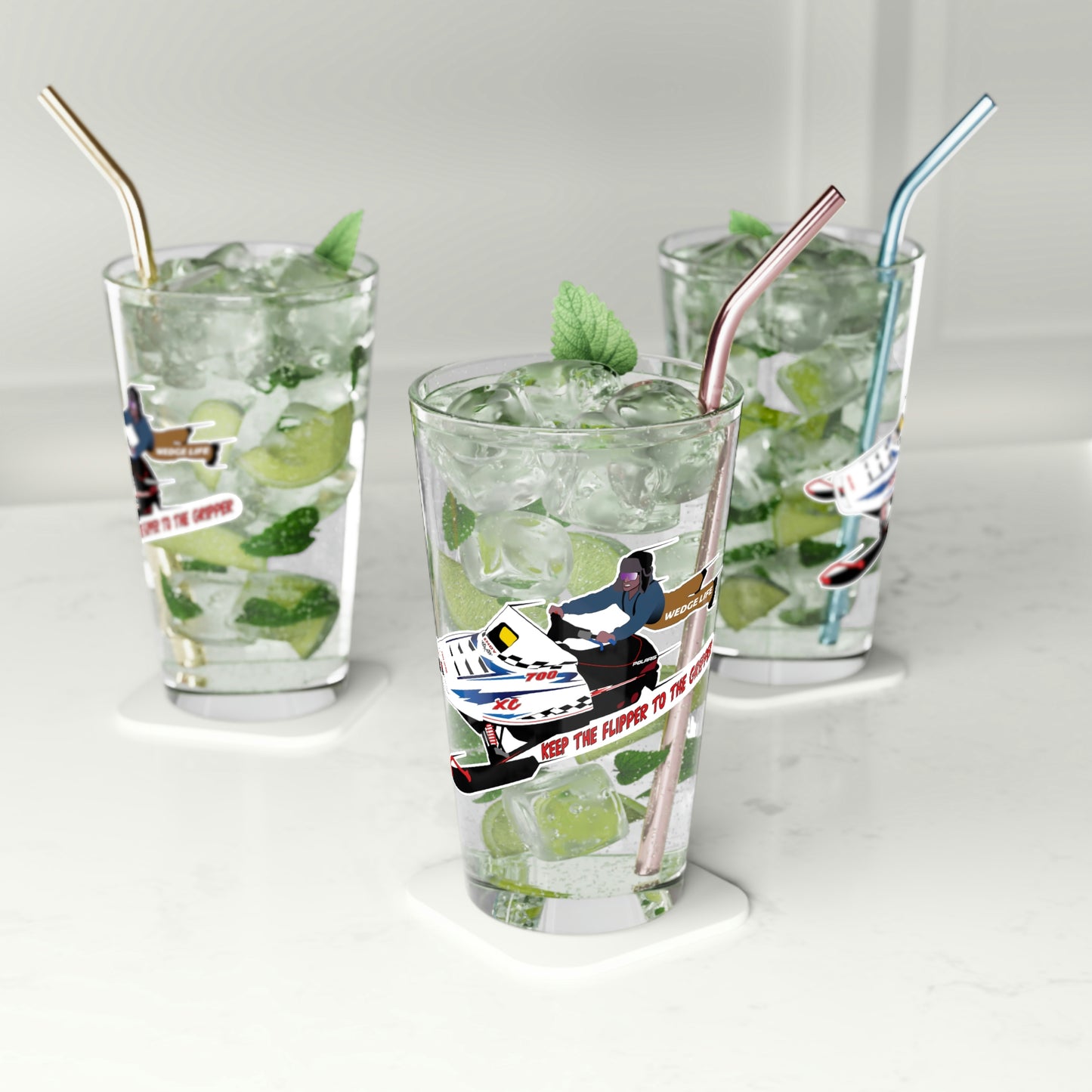 Flipper to the Gripper Glass Pint