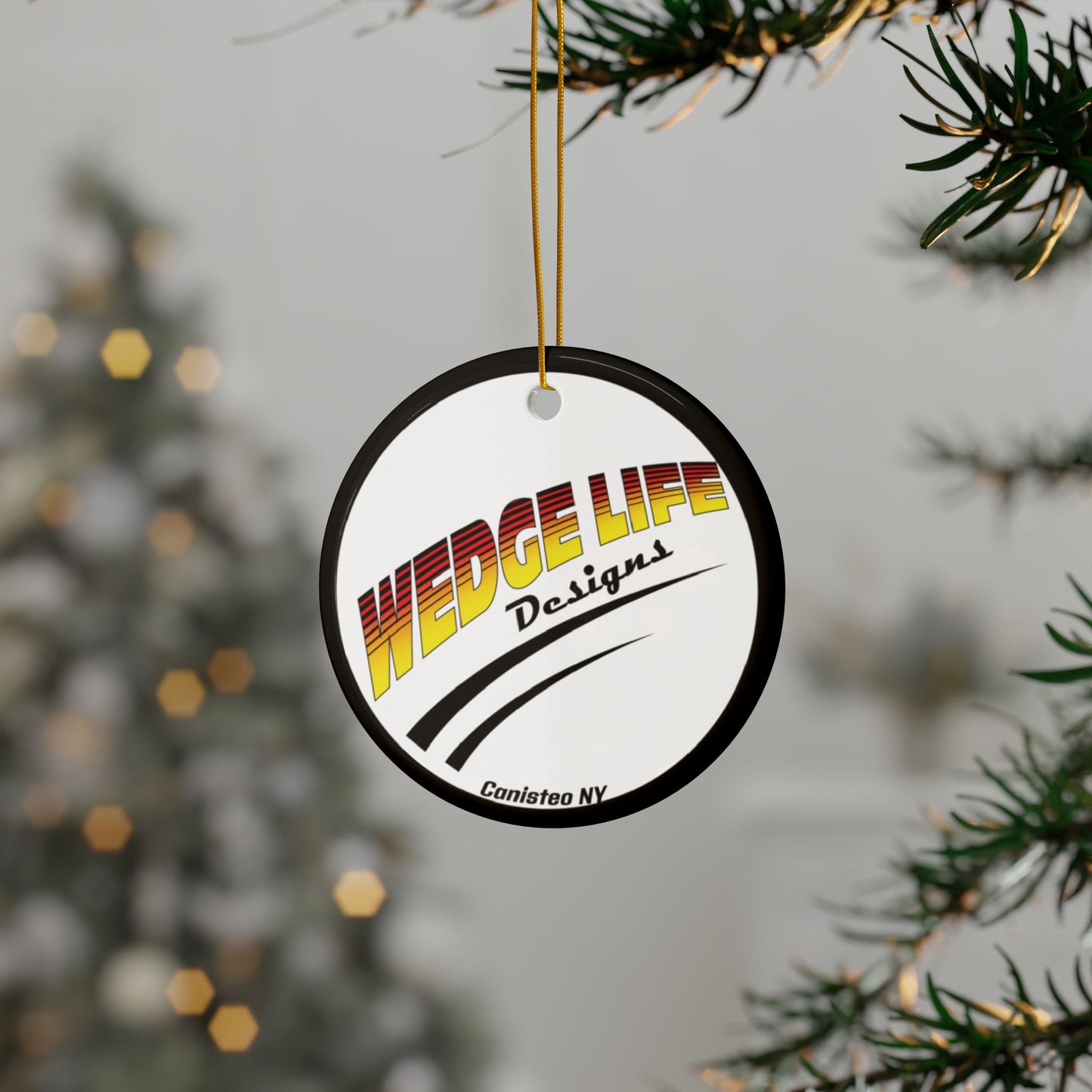 Wedge Life Designs Ceramic Ornaments, 2-Side Print, (1pc, 3pcs, 5pcs, 10pcs)