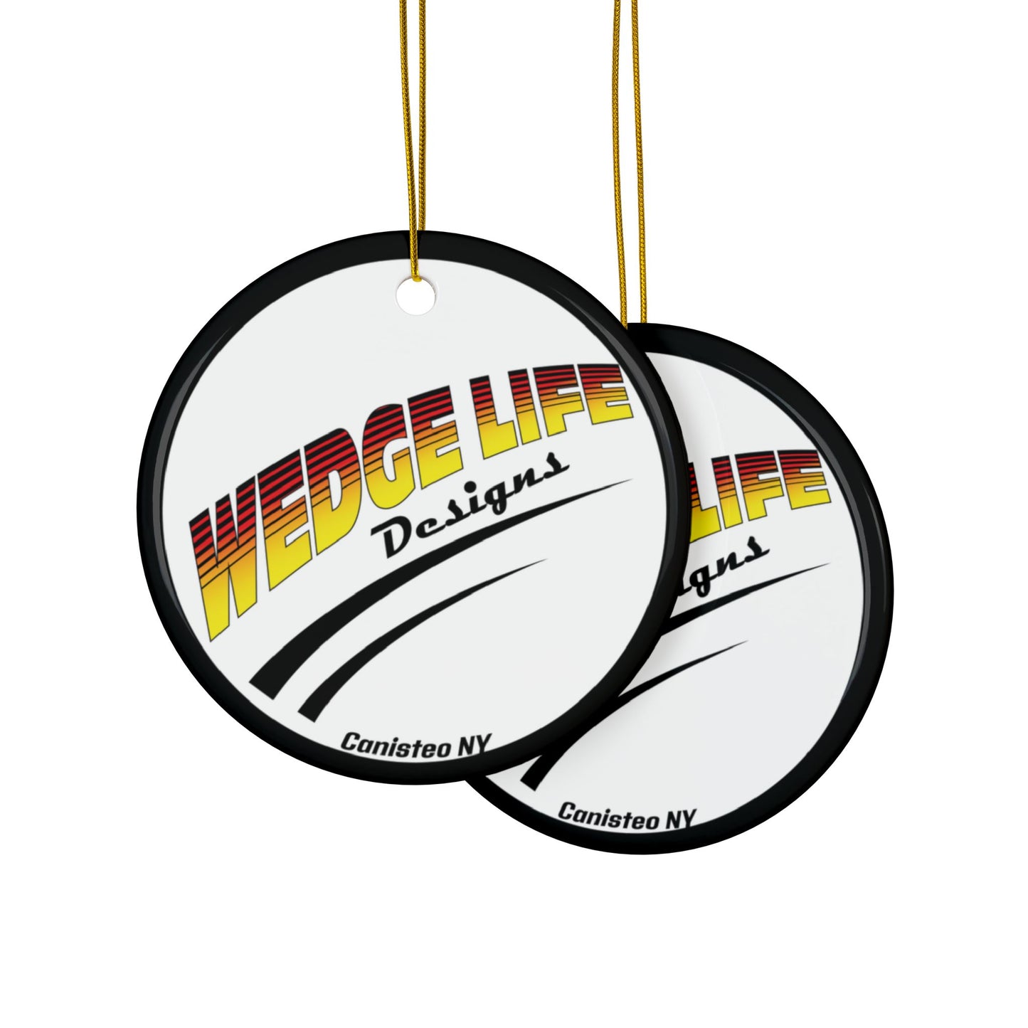 Wedge Life Designs Ceramic Ornaments, 2-Side Print, (1pc, 3pcs, 5pcs, 10pcs)