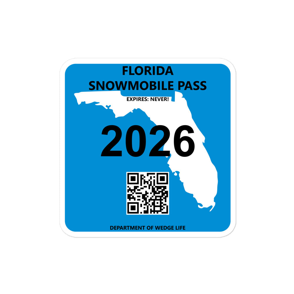Florida Snowmobile Permit Bubble-free stickers – WedgeLife98