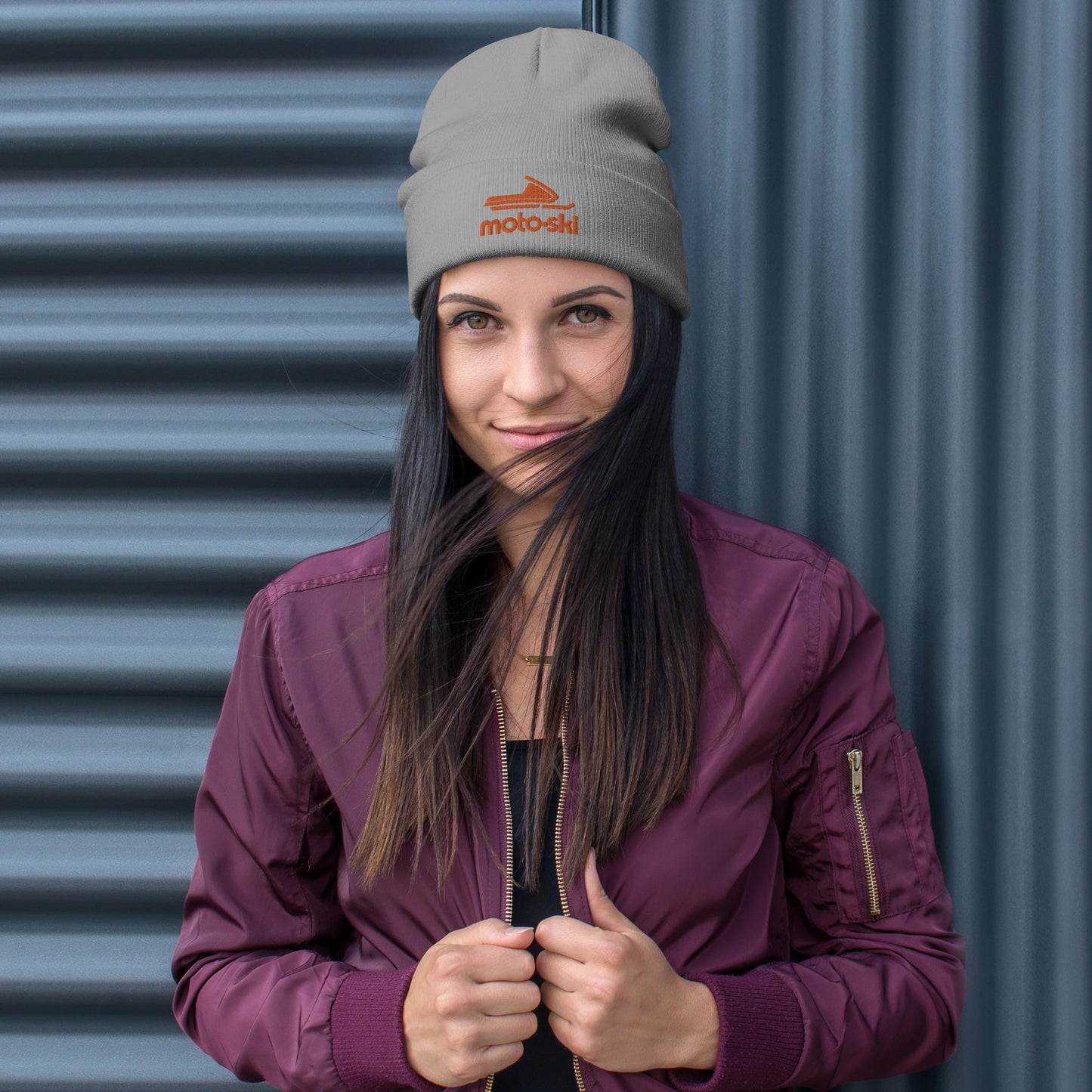 Moto Ski Embroidered Beanie